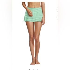Women's Lands' End Gingham Mini Swim Skirt